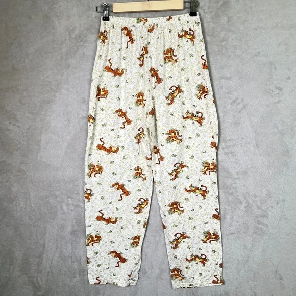 Disney Pajama Pants Medium Winnie the Pooh Tigger Leaves Allover Sleep - Picture 2 of 9